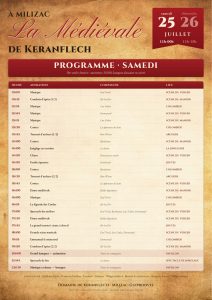 Programme animations la médievale par horaires 2026 samedi